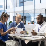 old people asking professional advice from financial expert